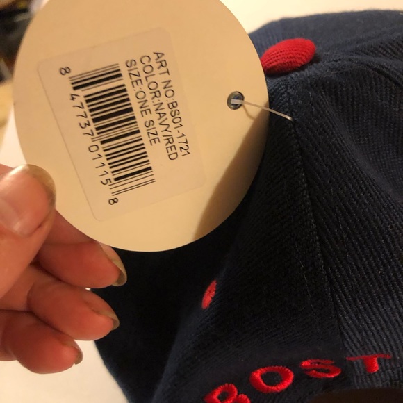 Bay State Apparel NWT Snapback Boston Hat Navy/Red - Picture 3 of 10